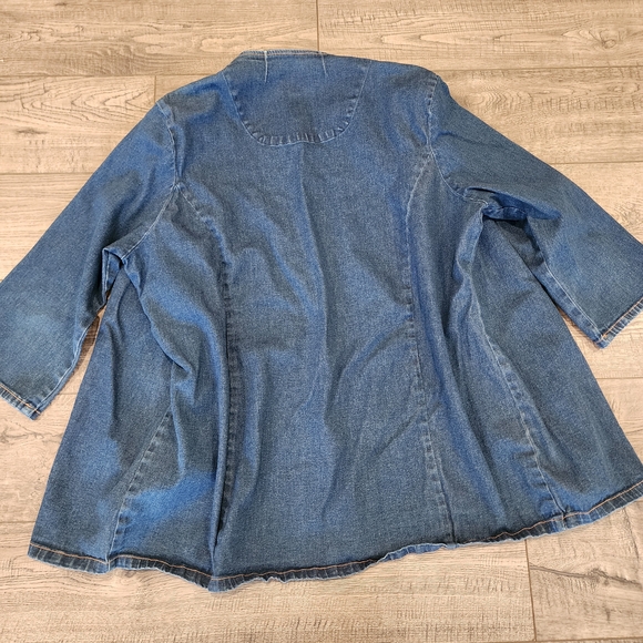 VTG Suzanne Somers Collection Denim Jean Jacket and Pant Embroidered Size L /S - Picture 9 of 16